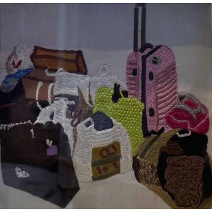 Ahwar Nasir, 10 x 10 Inch, Embroidery on Calico, AC-AHN-003